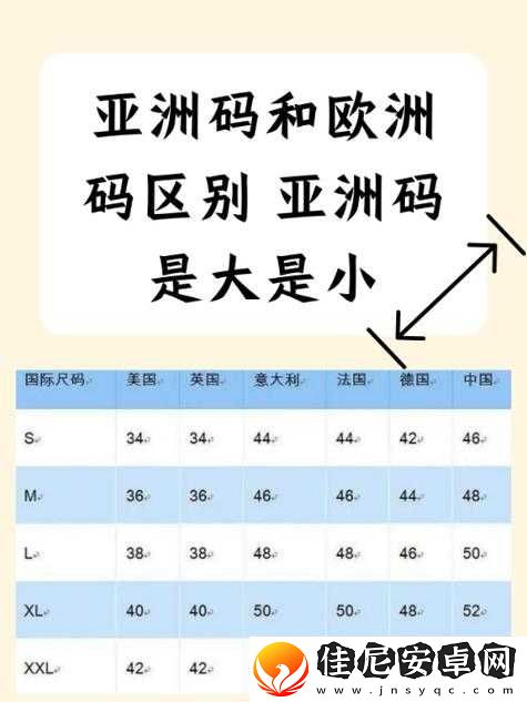 欧洲尺码和亚洲尺码区别：对比与解析